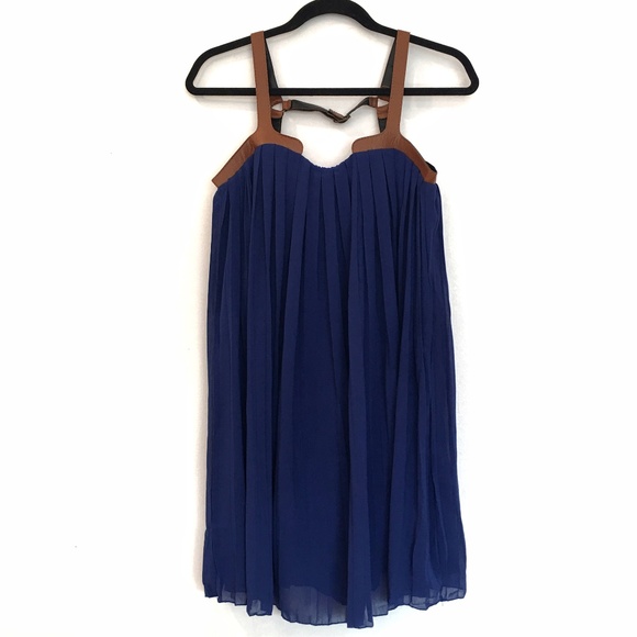 [SANJOY]Leather strap sleeve less drop waist dress - Picture 1 of 3